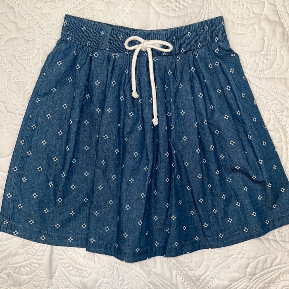 NWT Girl’s Copper Key Blue Cotton Skirt, Medium
